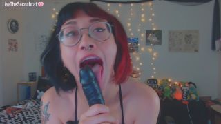 free video 22 LisaTheSuccubrat – Dildo Suck in Glasses on blowjob porn braces fetish-1