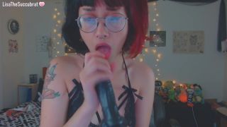free video 22 LisaTheSuccubrat – Dildo Suck in Glasses on blowjob porn braces fetish-3