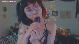 free video 22 LisaTheSuccubrat – Dildo Suck in Glasses on blowjob porn braces fetish-6