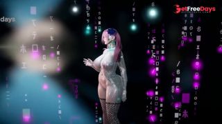 3D BBW hot Japanese stripper naked her huge naturals dance for you-3