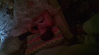 Hungry horny wife watching phone porn and fingering pussy under cover. spy cam - Masturbation-8