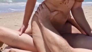 Big Tits on the beach in Greece she sucks and jumps on her stepdads cock-5