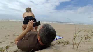 Casal Aventura - More Real Amateur Public Sex Risky on the Beach People walking near-4