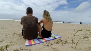 Casal Aventura - More Real Amateur Public Sex Risky on the Beach People walking near-5