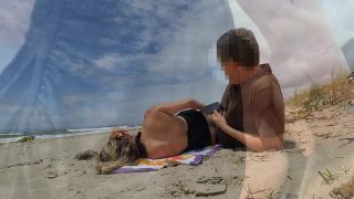 Casal Aventura - More Real Amateur Public Sex Risky on the Beach People walking near-7