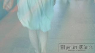 Upskirt-times.com- Ut_2347# Another cute girlie in blue sundress in teen upskirt movies. There are fishnet...-5