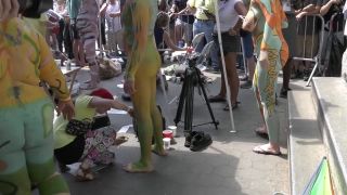 Public nudity with funny body paint-5