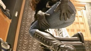 clip 20 Mistress Kira – Leather Gloves And Jeans Denim Fetish, spit fetish porn on femdom porn -0