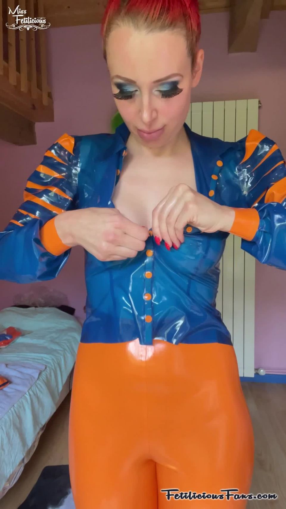 FetiliciousFans SiteRipPt 2Orange and Blue Latex