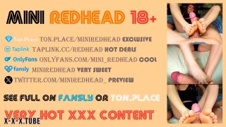 hardcore Sweet Blowjob And Footjob From Mini Redhead With A Shot Of Hot Cum On Her Feet  MiniRedhead -0