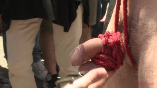 free xxx video 30 Bound hunk publicly tormented and gang fucked for his first Dore Alley on public undress bdsm-5