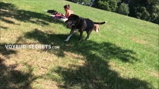 Funny encounter of a sexy girl and a dog  owner-3