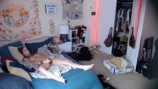 online video 48 Cute horny girl masturbating with hitachi on the bed. hidden cam on masturbation porn princess bridgette femdom-3