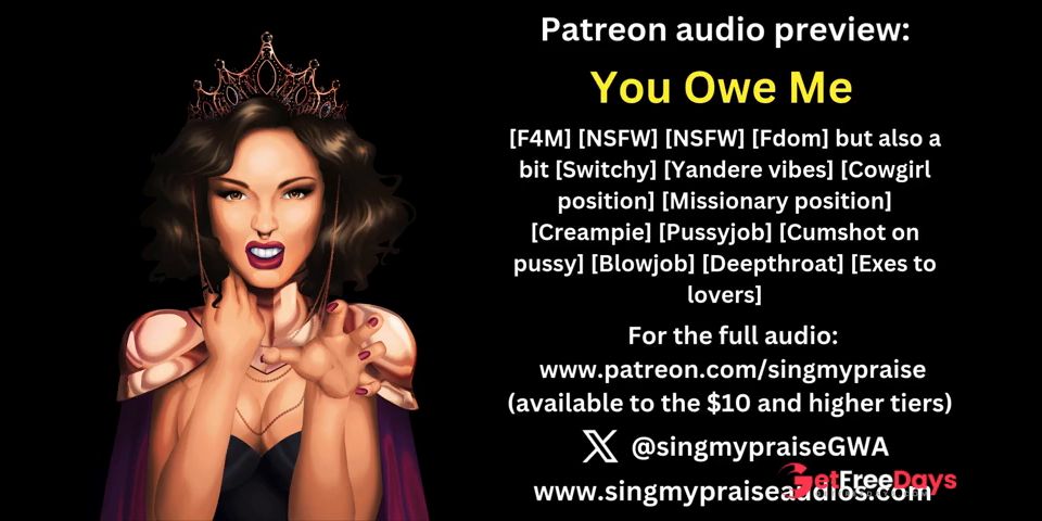 [GetFreeDays.com] You Owe Me erotic audio preview -Performed by Singmypraise Sex Stream December 2022