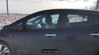 MarySlava - HOT PUBLIC SEX IN a CAR - in the Middle of the Winter Field  on pov 1080p amateur sex-0