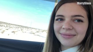 MarySlava - HOT PUBLIC SEX IN a CAR - in the Middle of the Winter Field  on pov 1080p amateur sex-2