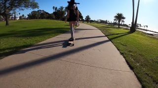 Shy Goth Exhibitionist Learning To Longboard Video-5